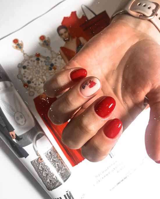 Manucure avec un cœur pour la Saint Valentin: photo 2021, design