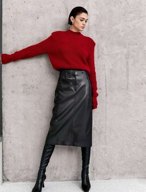 Jupe noire à la mode avec quoi porter