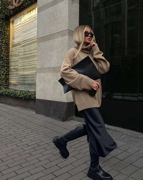 Jupe midi 2021: que porter, modèles à la mode sur la photo