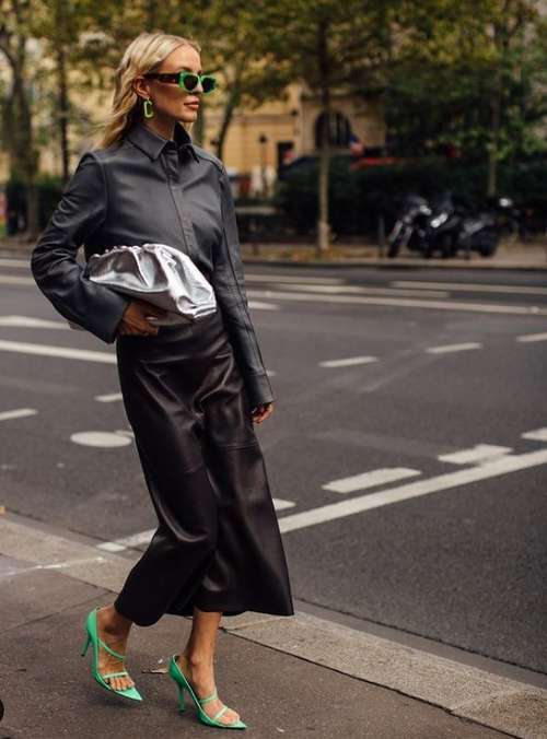 Jupe midi 2021: que porter, modèles à la mode sur la photo