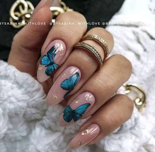 Ongles papillon brillants