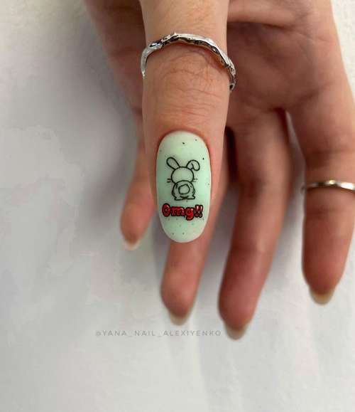Manucure à motifs menthe