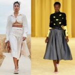 Jupe midi 2021: mannequins, photos avec quoi porter une jupe sous les genoux