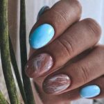 Texture de manucure bleue