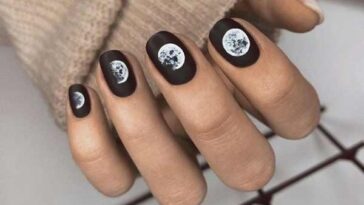 Belle manucure en noir et blanc