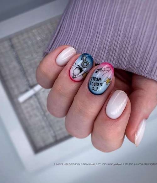 Dégradé laiteux sur les ongles: manucure tendance 2021, photo