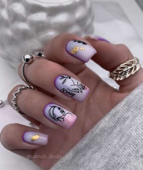 Dégradé laiteux élastique sur les ongles