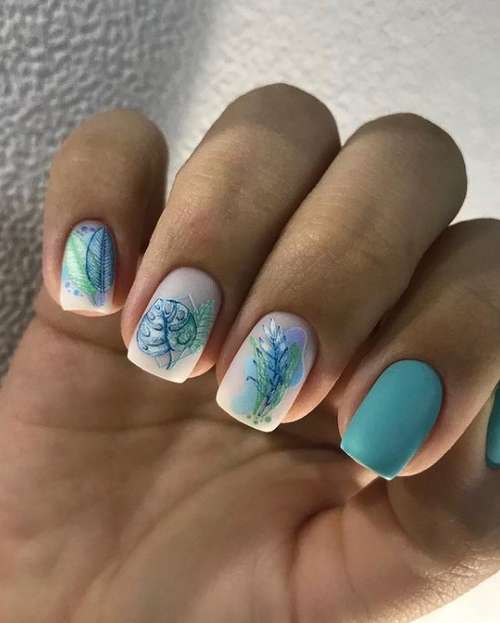 Manucure au lait vert