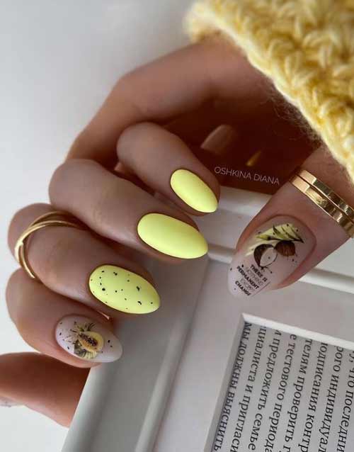 Manucure translucide jaune