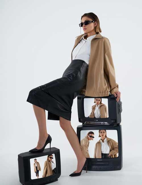 Jupes en cuir fendues