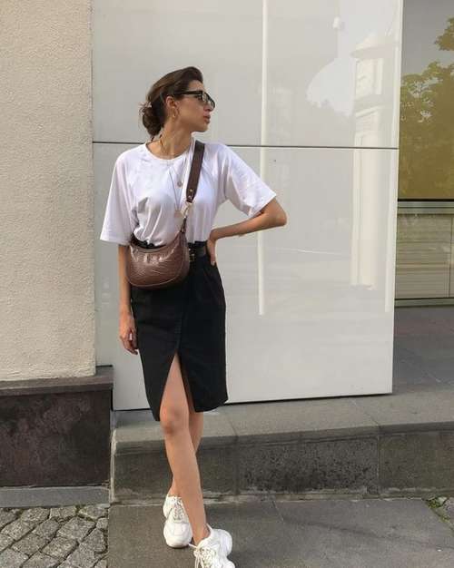 Jupes fendues à la mode: photos avec quoi porter, tendances 2021