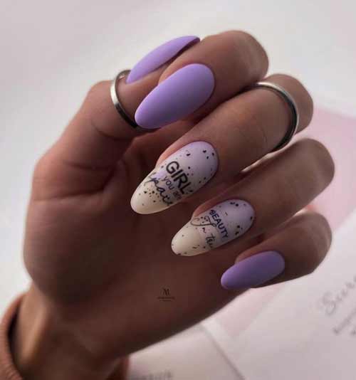 Dégradé laiteux printanier sur les ongles