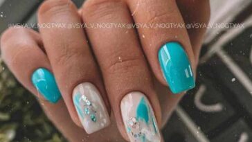 Conception de tendances de manucure turquoise