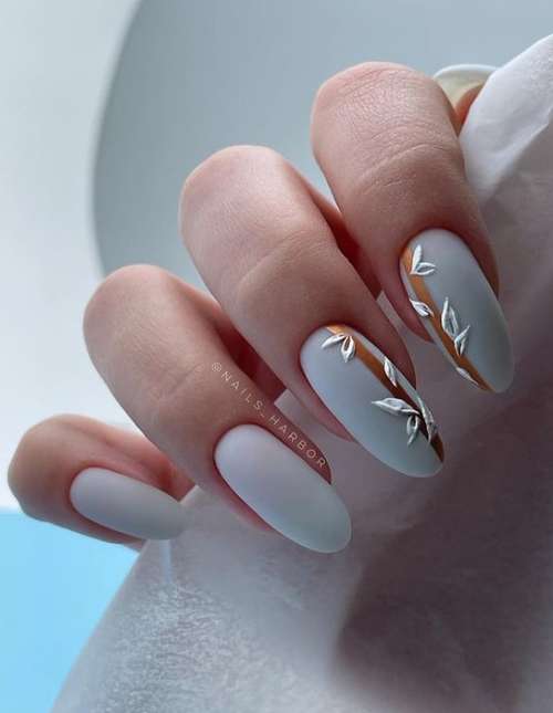 Manucure avec feuilles: design 2021-2022, nouveautés sur la photo