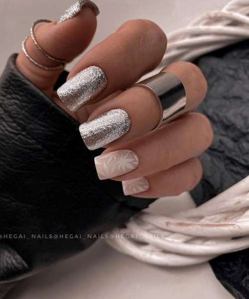 Manucure avec feuilles: design 2021-2022, nouveautés sur la photo