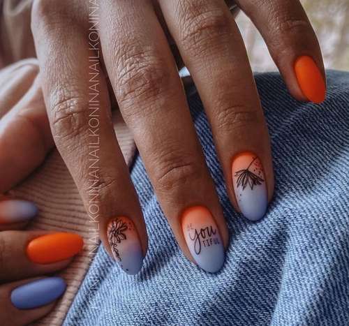 Manucure avec feuilles: design 2021-2022, nouveautés sur la photo
