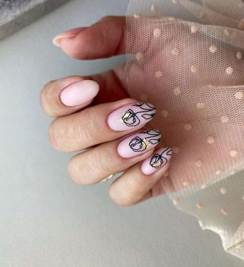 Manucure avec feuilles: design 2021-2022, nouveautés sur la photo