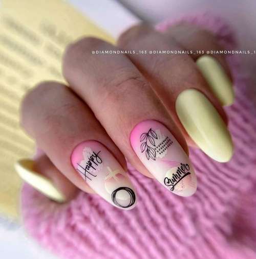 Manucure avec feuilles: design 2021-2022, nouveautés sur la photo