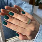 Idées de manucure vert foncé, design, photo