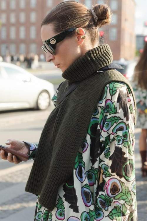 Devant de chemise en maille avec col