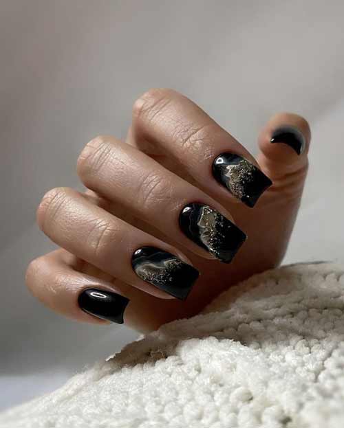 Conception exquise de manucure noire