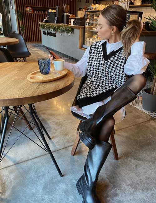 Gilet à carreaux à la mode