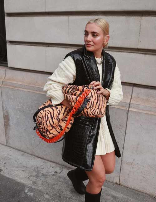 Gilet en cuir de crocodile