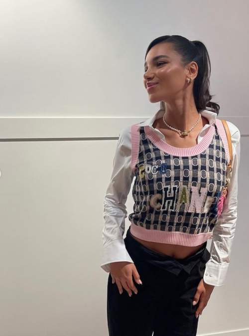 Imprimé gilet court