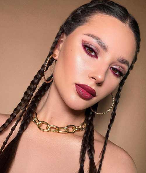 Coiffure avec tissage pour le nouvel an