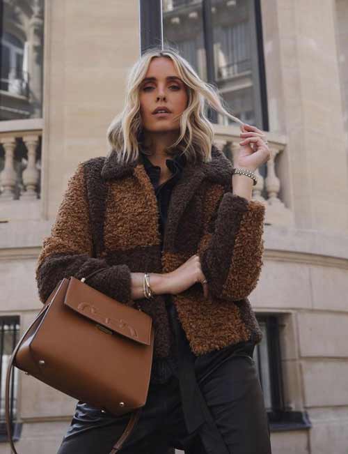 Manteau en fourrure écologique à la mode