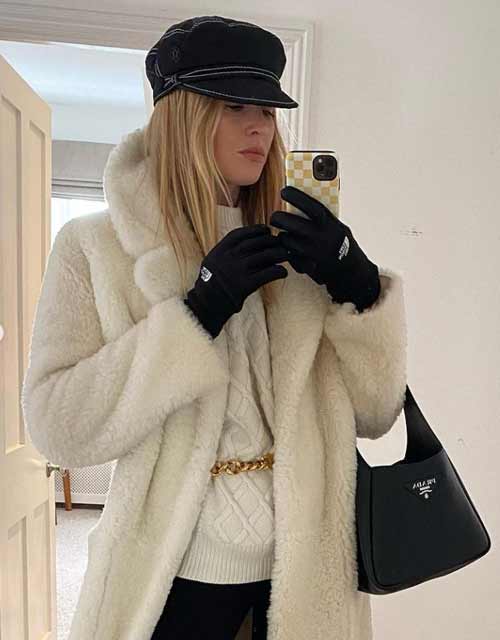 Manteau de fourrure blanc éco fourrure