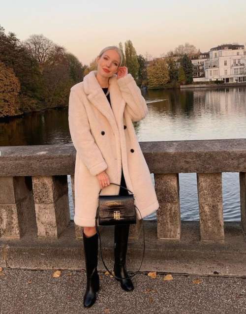 Manteau de fourrure longueur genou