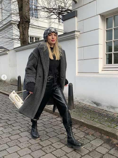 Manteau gris à la mode