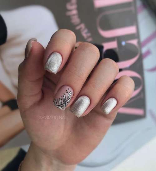 Manucure brillante pour les ongles courts: design 2022, photo