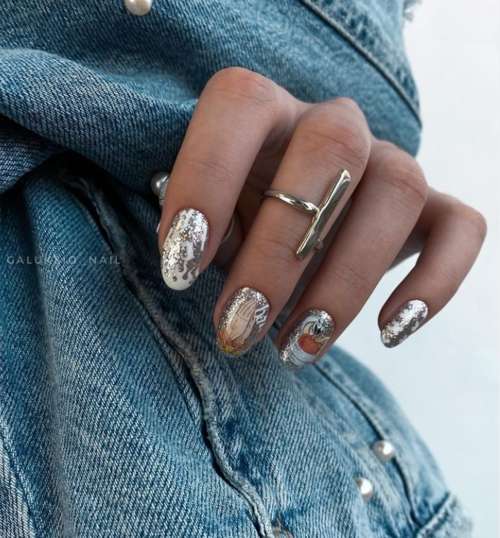 Manucure brillante pour les ongles courts: design 2022, photo