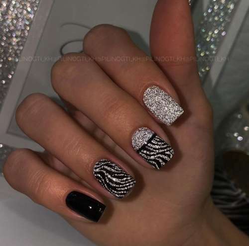 Manucure avec vernis réfléchissant