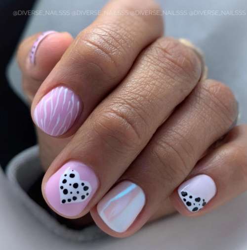 Manucure courte lilas