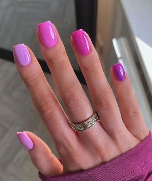 ongles courts lilas
