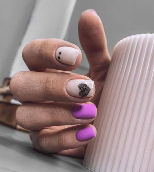 Violet pour les ongles courts