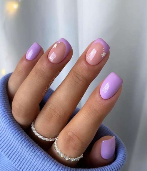 French manucure violette