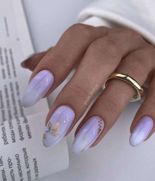 Manucure violette avec design: nouveautés, photo 2022