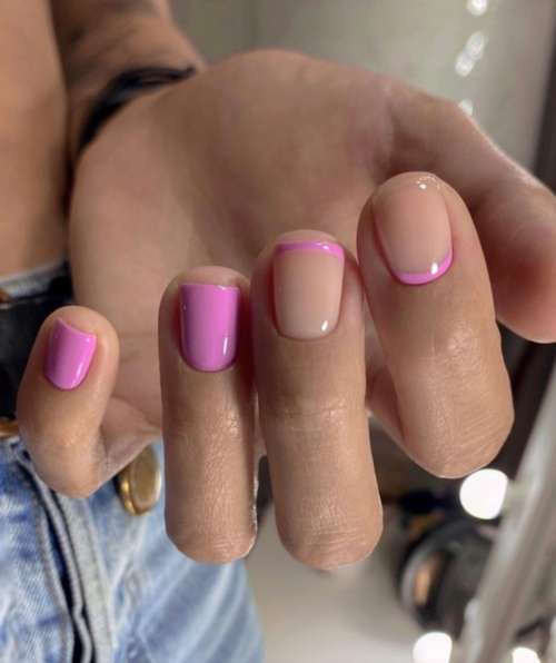 Manucure violette avec design: nouveautés, photo 2022