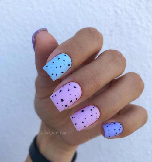 Manucure violette avec design: nouveautés, photo 2022