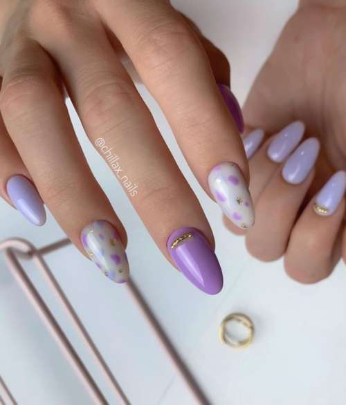 Manucure violette avec design: nouveautés, photo 2022