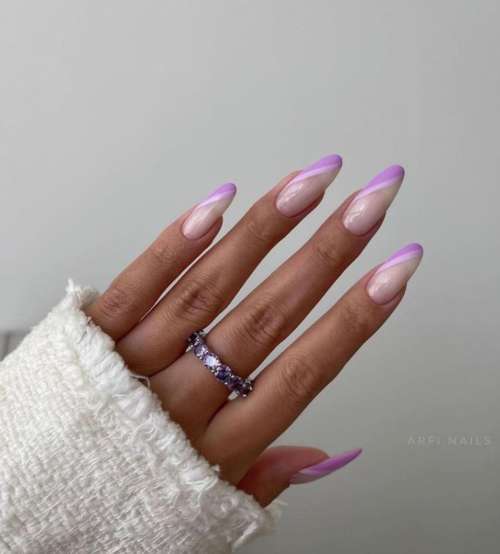 Manucure violette avec design: nouveautés, photo 2022