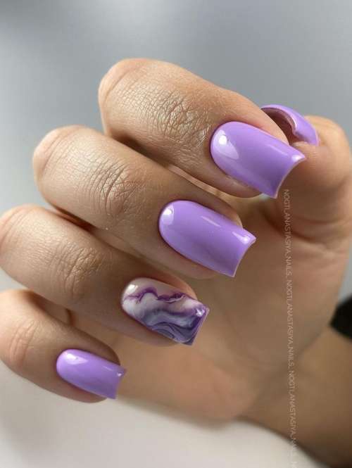 Manucure violette avec design: nouveautés, photo 2022