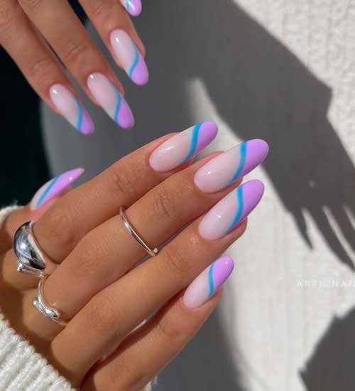 Manucure violette avec design: nouveautés, photo 2022