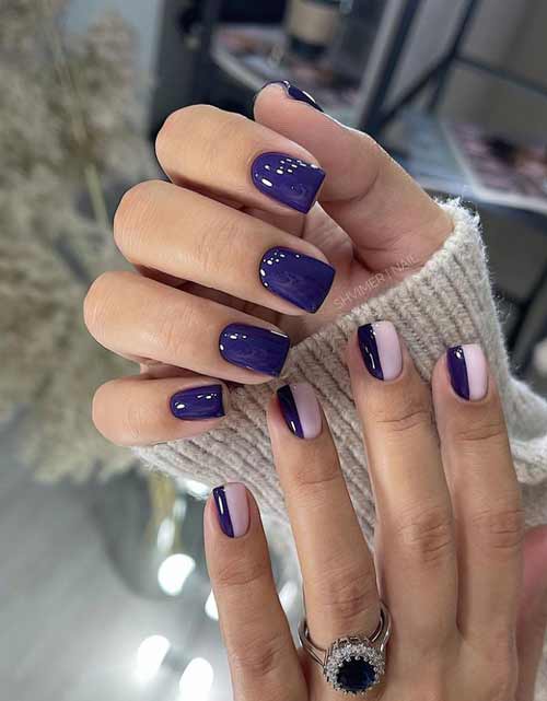 Manucure bleu violet