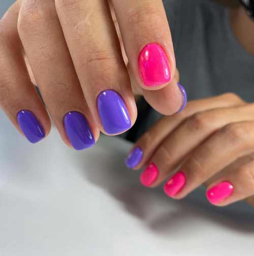 design violet différentes mains