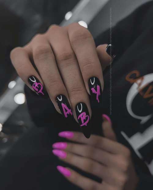 Manucure violette brillante